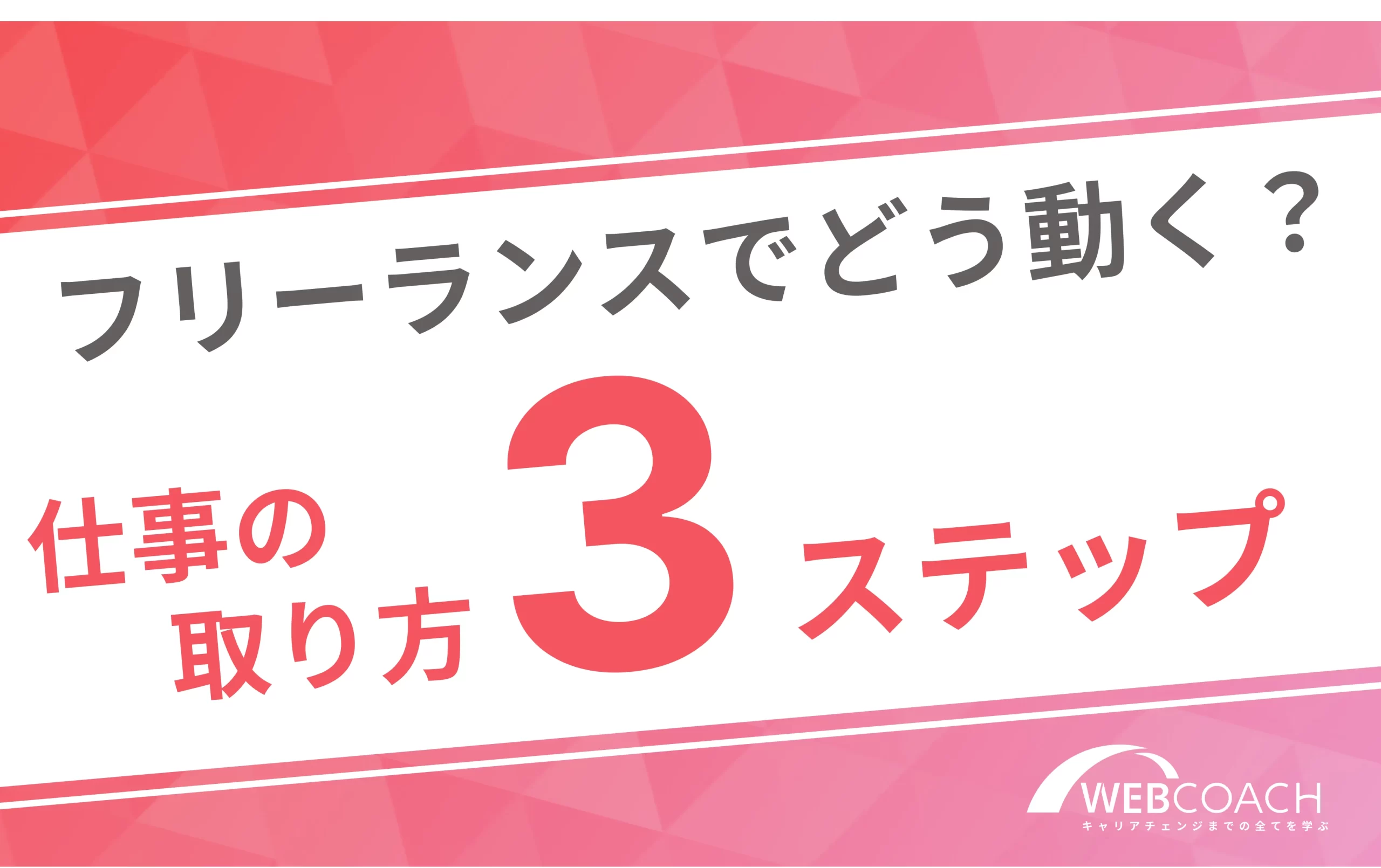 フリーランスでどう動く?
仕事の取り方3ステップ