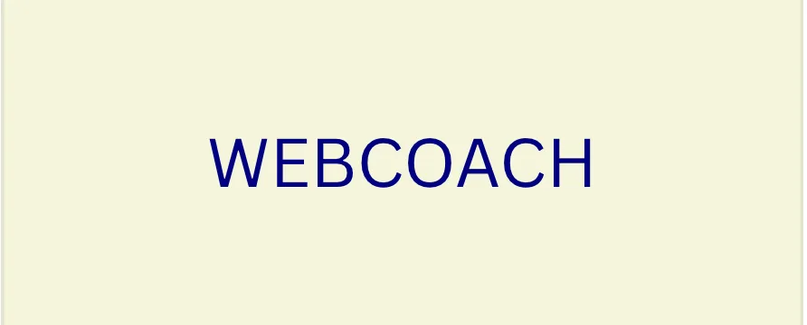ネイビー×ベージュの「WEBCOACH」の文字