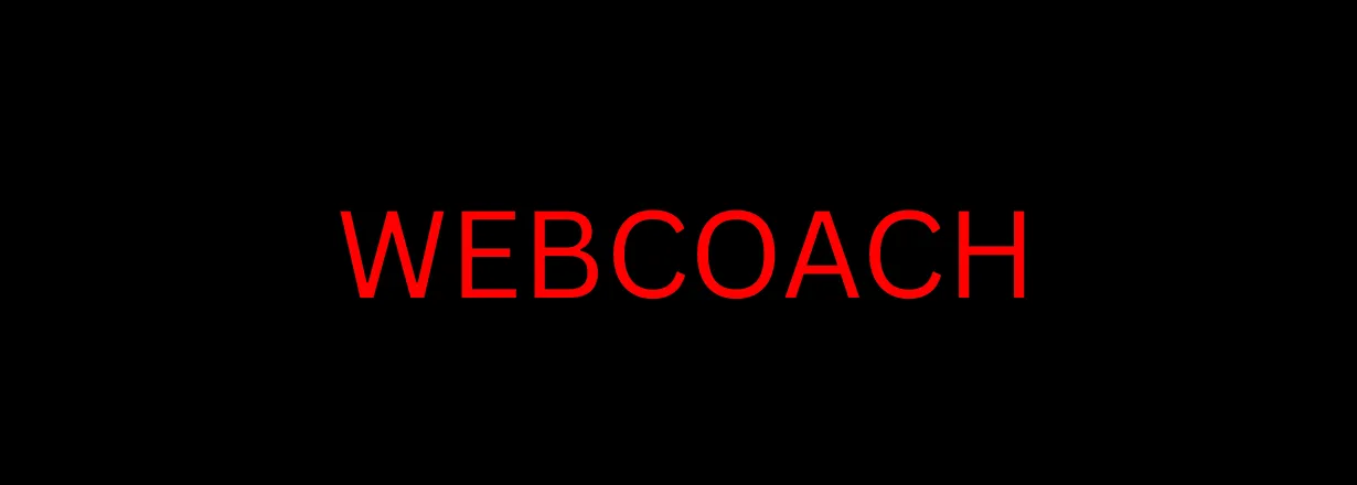 ブラック×ビビッドレッドの「WEBCOACH」の文字