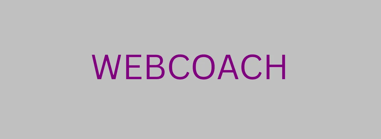 パープル×シルバーの「WEBCOACH」の文字