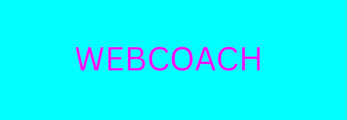 マゼンタ×シアンの「WEBCOACH」の文字