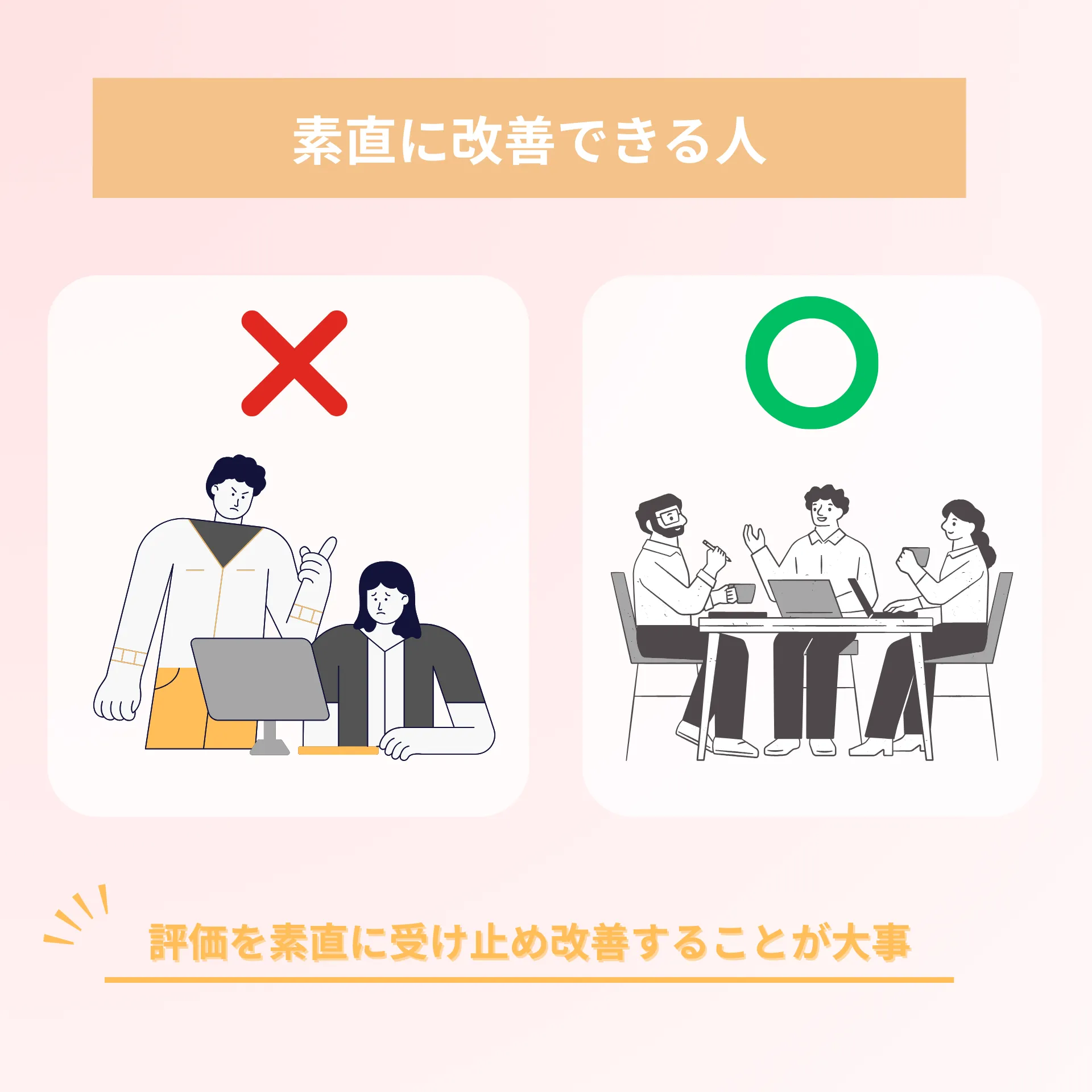 フィードバックを基に改善することが苦じゃない人